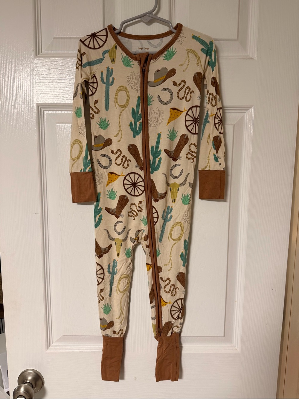 Little Sleepies Bamboo Western Cowboy Print One-Piece Zipper Pajamas